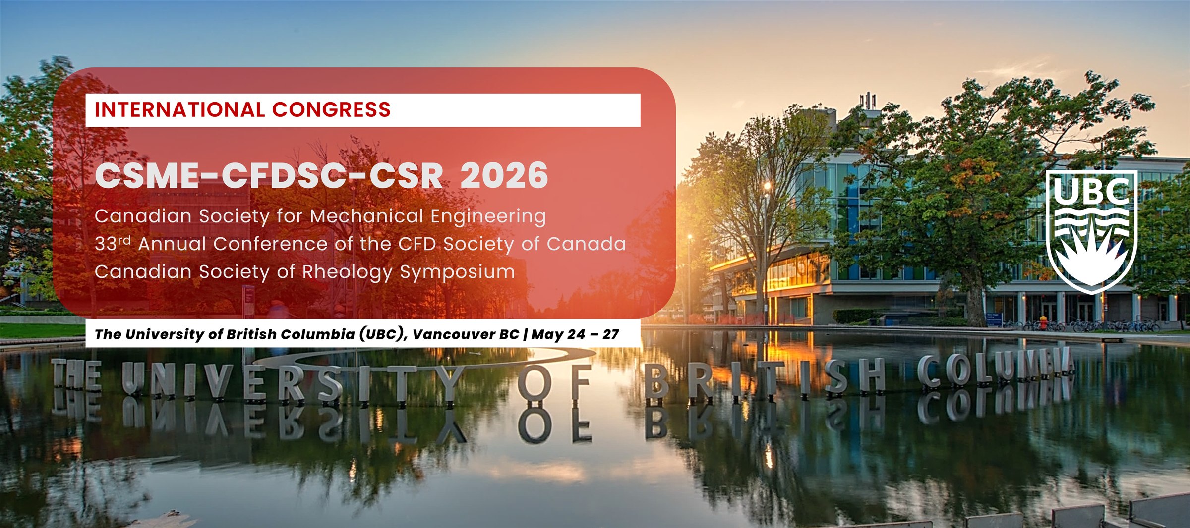 CSME-CFDSC-CSR 2026 at the University of British Columbia, Vancouver